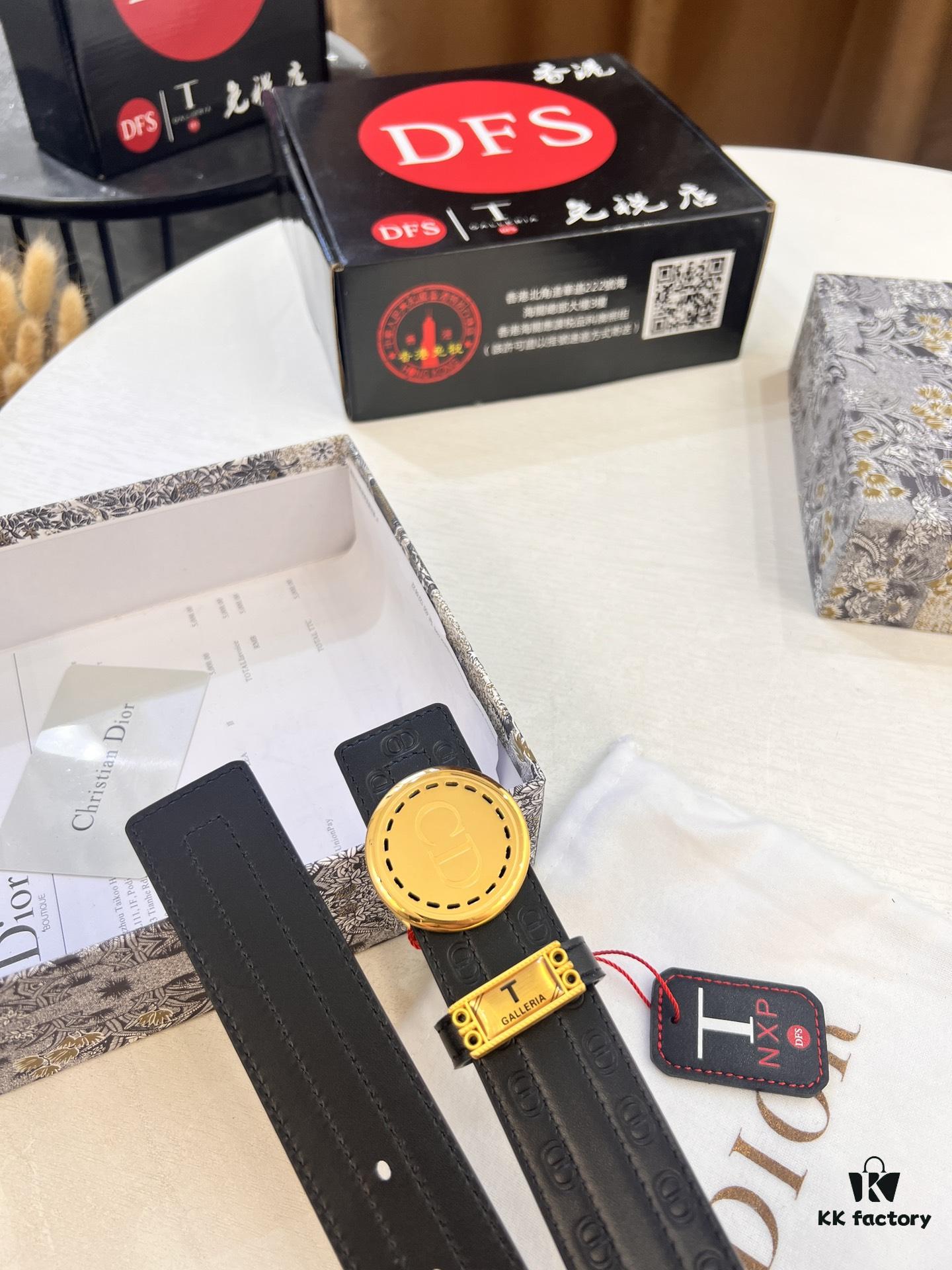 Dior D Belt, Hong Kong Duty-Free Gift Set 🎁 (NXP RFID Tag with Official Website Verification, Authentic Anti-Counterfeit Chip)