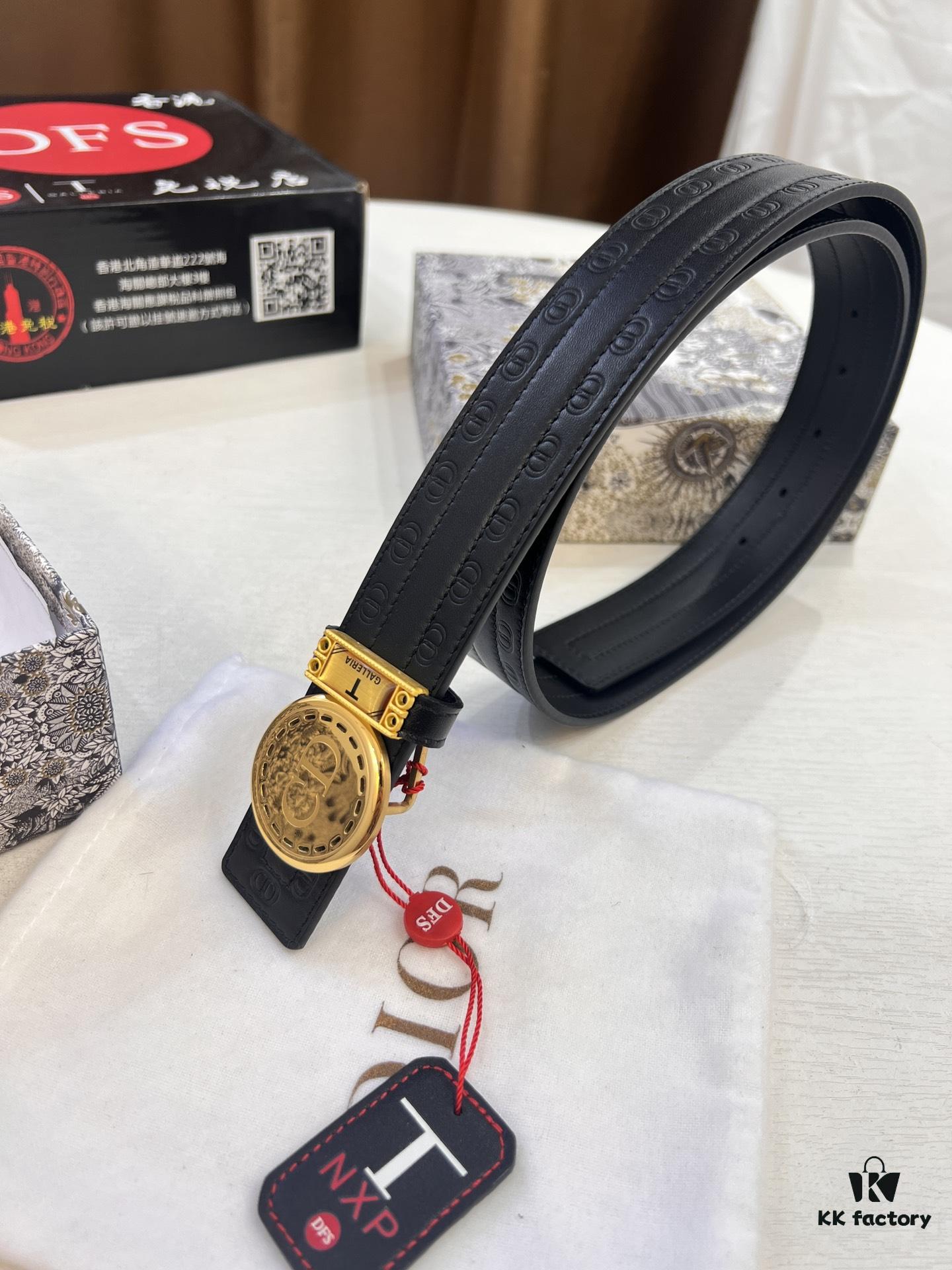 Dior D Belt, Hong Kong Duty-Free Gift Set 🎁 (NXP RFID Tag with Official Website Verification, Authentic Anti-Counterfeit Chip)