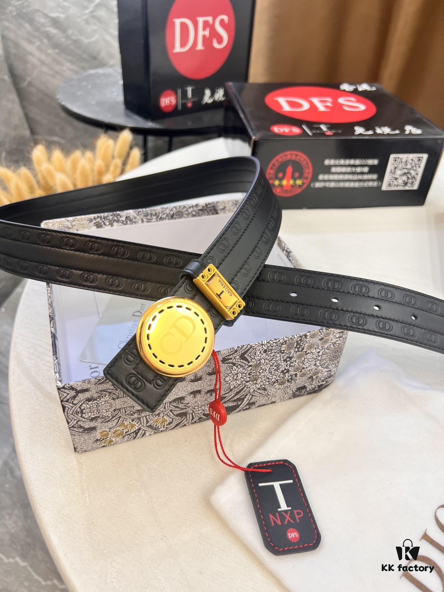 Dior D Belt, Hong Kong Duty-Free Gift Set 🎁 (NXP RFID Tag with Official Website Verification, Authentic Anti-Counterfeit Chip)