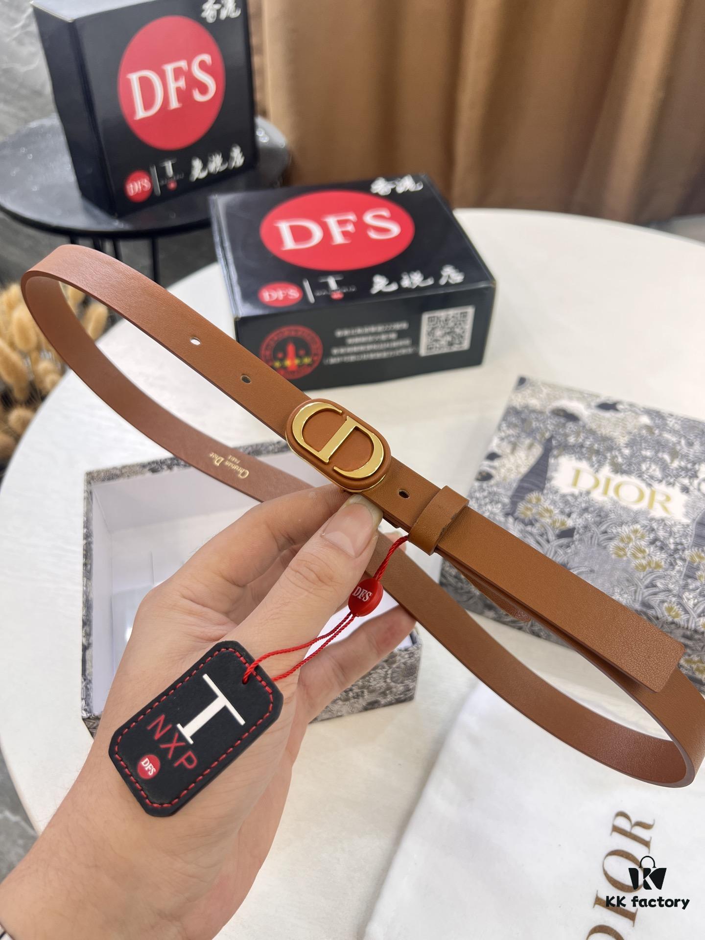 Dior Women's Leather Belt, Influencer Favorite, Store Owner Recommended, 2.0 cm Width, Premium Imported Leather, Matching CD Hardware