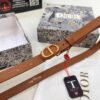 Dior Women's Leather Belt, Influencer Favorite, Store Owner Recommended, 2.0 cm Width, Premium Imported Leather, Matching CD Hardware