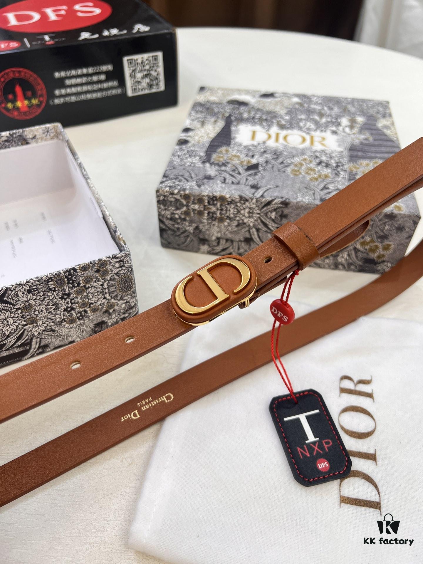 Dior Women's Leather Belt, Influencer Favorite, Store Owner Recommended, 2.0 cm Width, Premium Imported Leather, Matching CD Hardware