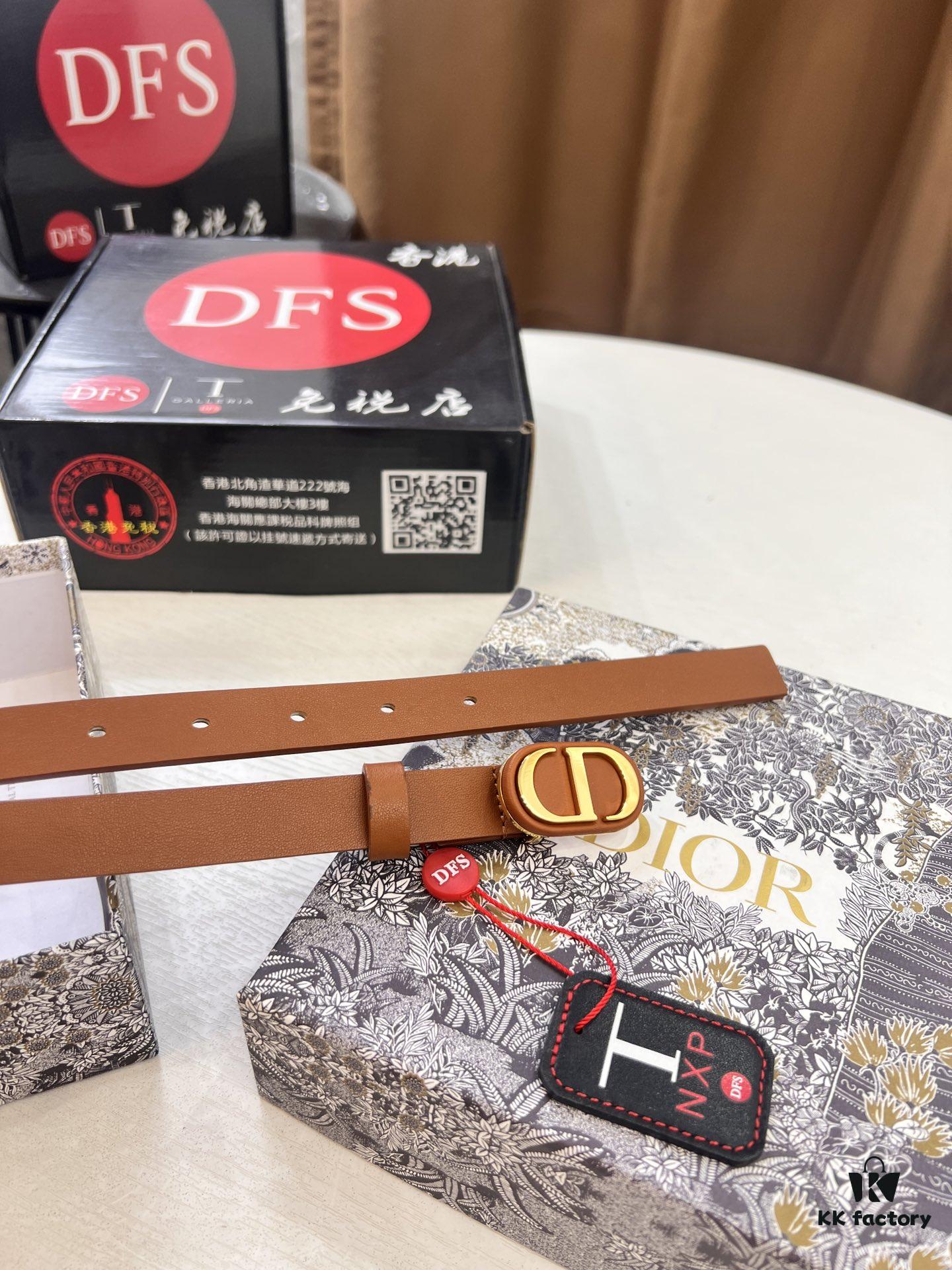 Dior Women's Leather Belt, Influencer Favorite, Store Owner Recommended, 2.0 cm Width, Premium Imported Leather, Matching CD Hardware