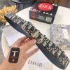 693202723a89a121ed550b21 Dior Unisex Belt - Latest Couple's Style, Imported Embroidered Custom Fabric, Full-Grain Lychee Grain Cowhide Leather, Polished ZP Synchronous Pin Buckle, 3.5cm Width
