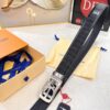 693202bc3a89a121ed550b77 Louis Vuitton Automatic Buckle Belt, Premium Calfskin with Crocodile Texture, 3.5cm Width, Top-Quality Business Leather Belt
