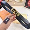 Louis Vuitton Automatic Buckle Belt, Premium Calfskin with Crocodile Texture, 3.5cm Width, Top-Quality Craftsmanship for Formal Business Wear