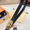 Louis Vuitton Automatic Buckle Belt, Premium Calfskin with Crocodile Texture, 3.5cm Width, Top-Quality Craftsmanship for Formal Business Wear