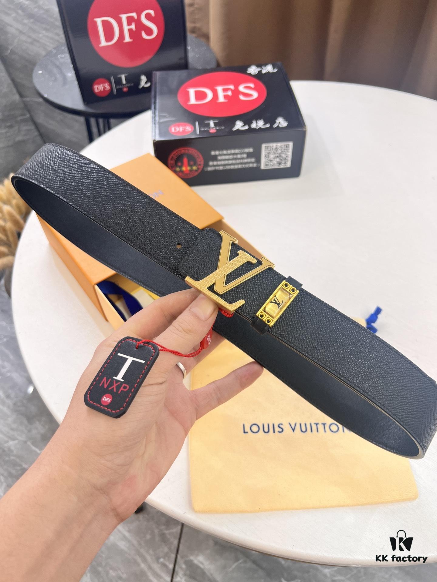 693202be3a89a121ed550b8a Top-Tier Louis Vuitton LV Belt, Authentic Stainless Steel Hardware, French Box Calf Leather with Palm Texture, 3.8cm Width