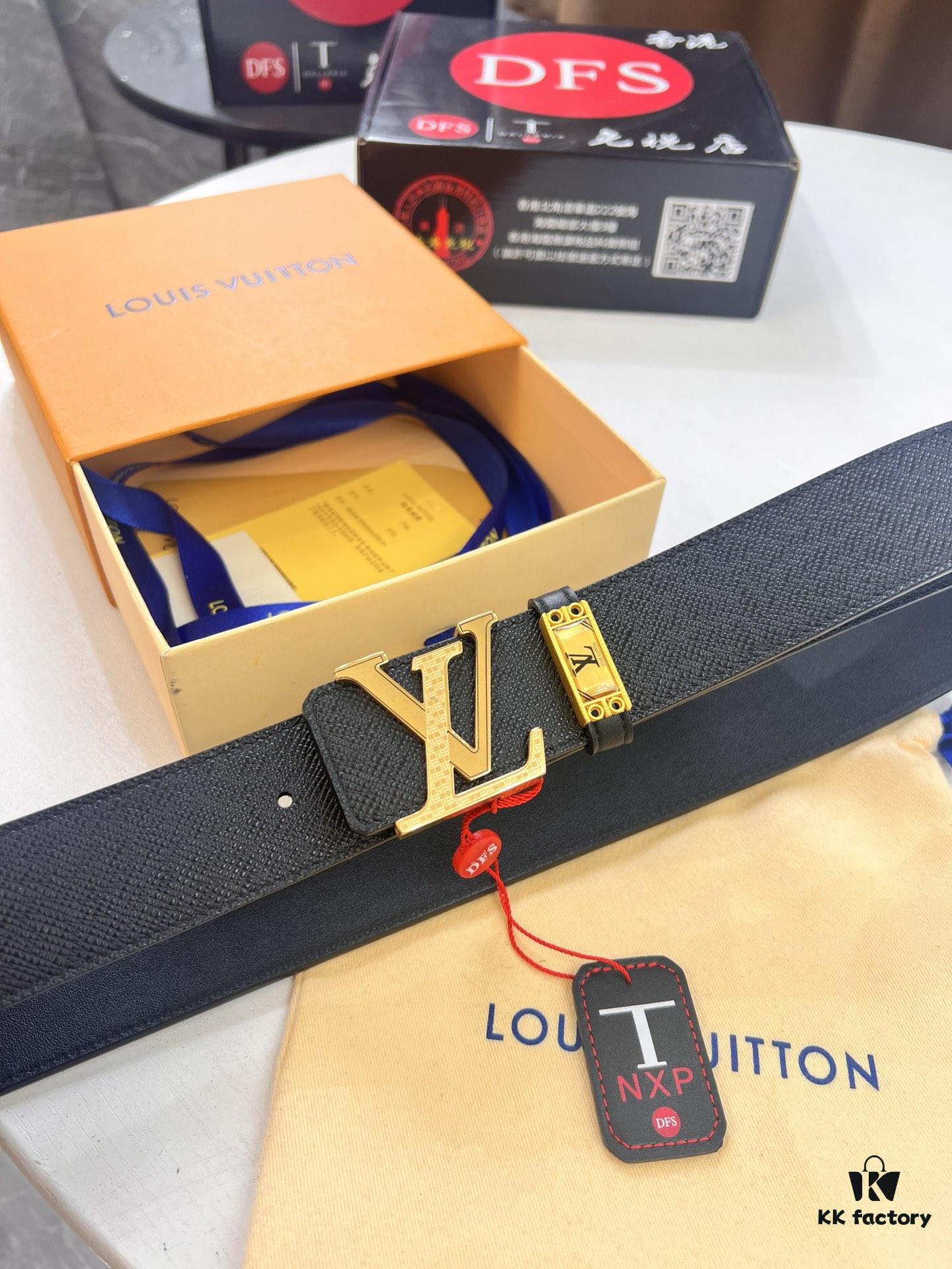 693202be3a89a121ed550b8b Top-Tier Louis Vuitton LV Belt, Authentic Stainless Steel Hardware, French Box Calf Leather with Palm Texture, 3.8cm Width