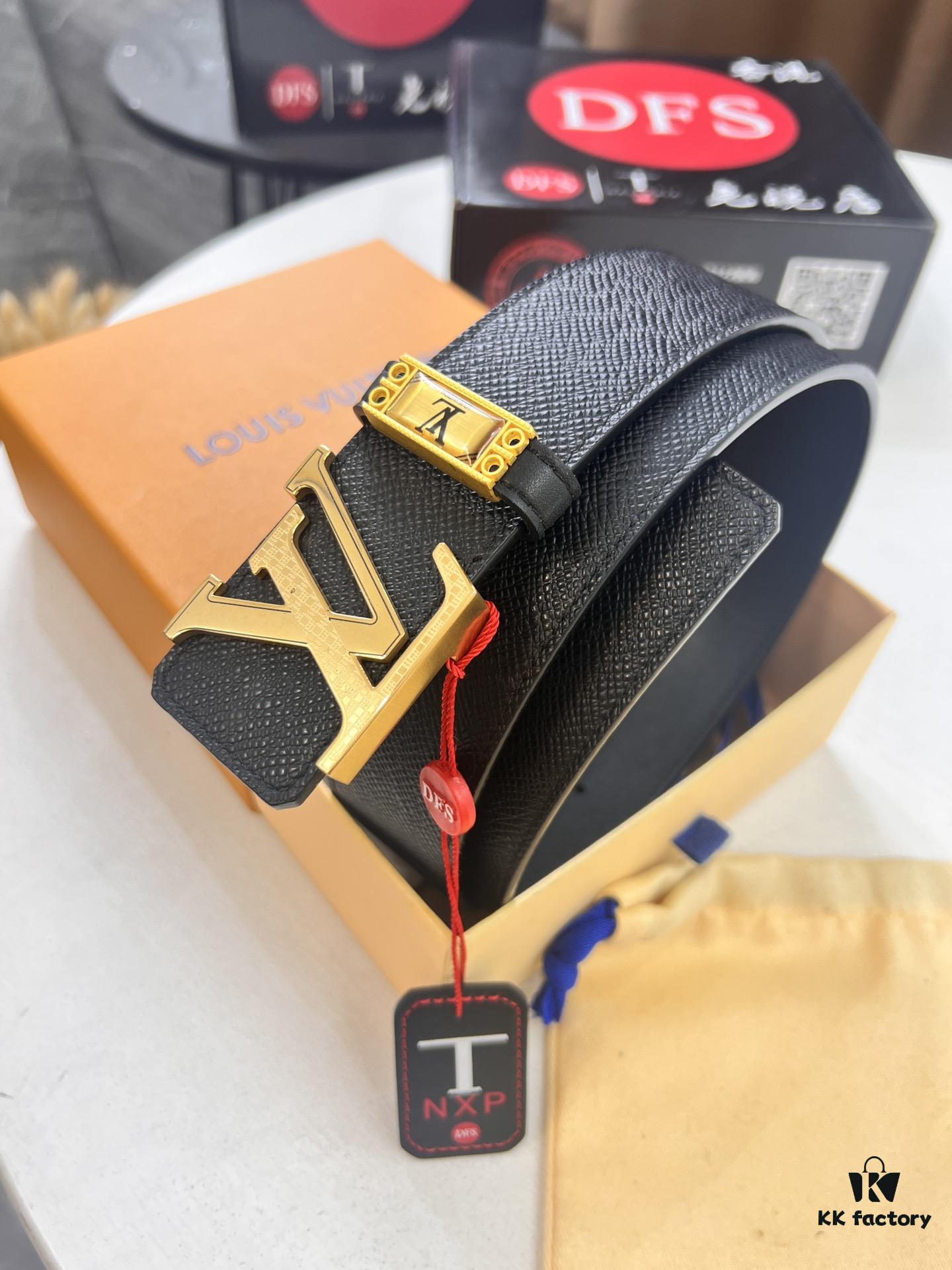 693202be3a89a121ed550b8d Top-Tier Louis Vuitton LV Belt, Authentic Stainless Steel Hardware, French Box Calf Leather with Palm Texture, 3.8cm Width