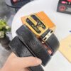 693202c03a89a121ed550ba5 Top-Tier Louis Vuitton LV Belt, Genuine Crocodile-Ostrich Grain Top Layer Calfskin, 3.8cm Width, Precision Molded L-Shaped Beveled Stainless Steel Hardware, Includes Original Hong Kong Duty-Free T-Gift Box (NXP RFID Tag Verifiable on Official Website)