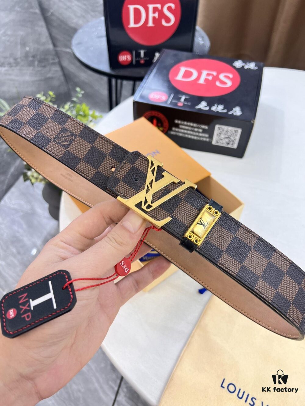 693202c13a89a121ed550bab LV Men's Belt, New Arrival, Premium Cowhide Matte Leather, 3.8cm Width, Original Imported Fabric, Luxury Custom-Made Belt with NXP Anti-Counterfeit Chip