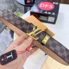 693202c13a89a121ed550bab LV Men's Belt, New Arrival, Genuine Cowhide Leather, Matte Finish, Corrosion-Resistant Letter Hardware, 3.8cm Width
