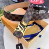 693202c13a89a121ed550bb0 LV Men's Belt, New Arrival, Genuine Cowhide Leather, Matte Finish, Corrosion-Resistant Letter Hardware, 3.8cm Width