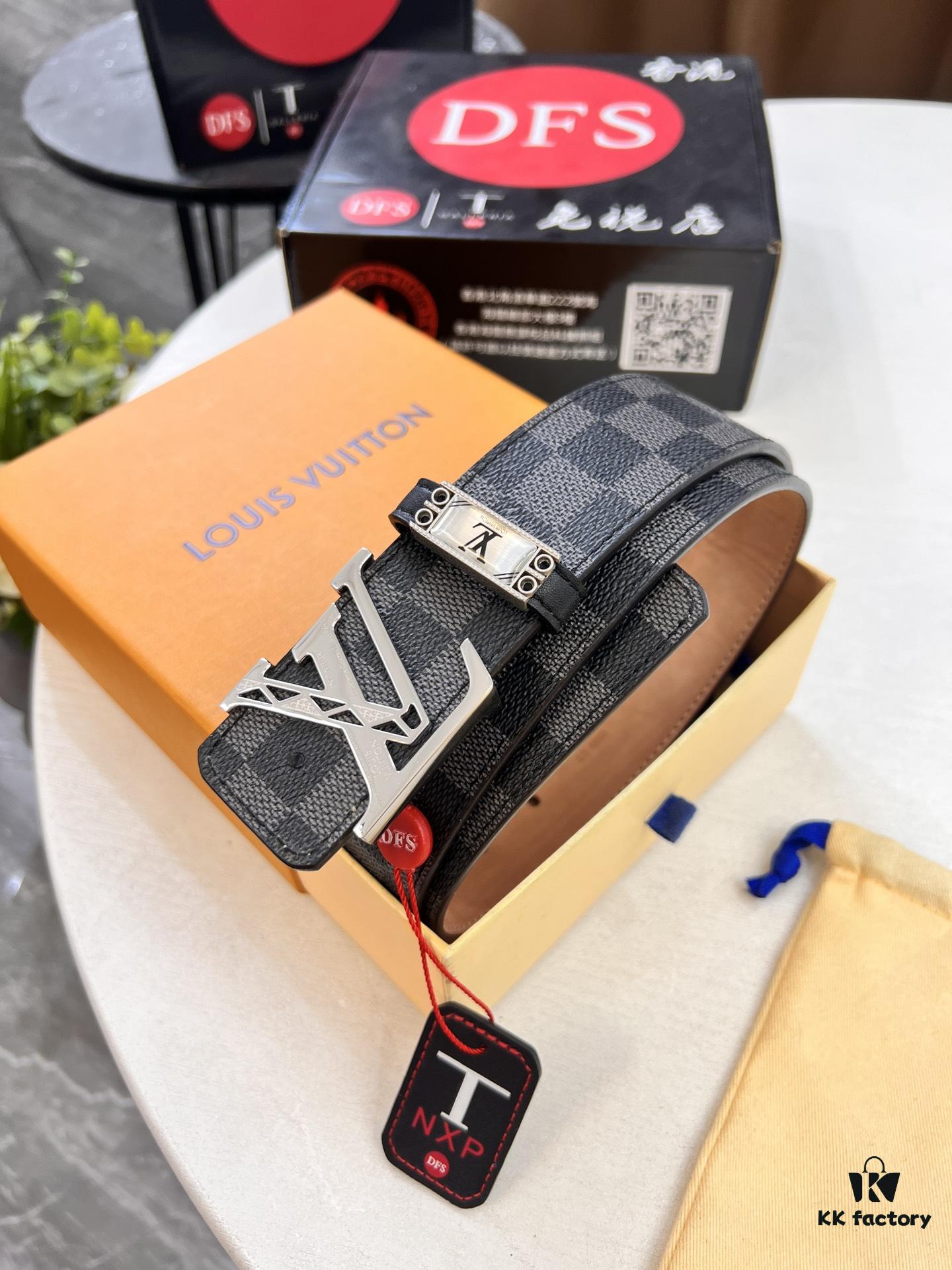 693202c13a89a121ed550bb5 LV Men's Belt, New Arrival, Genuine Cowhide Leather, 3.8cm Width, Original Imported Fabric, Luxury Custom Design