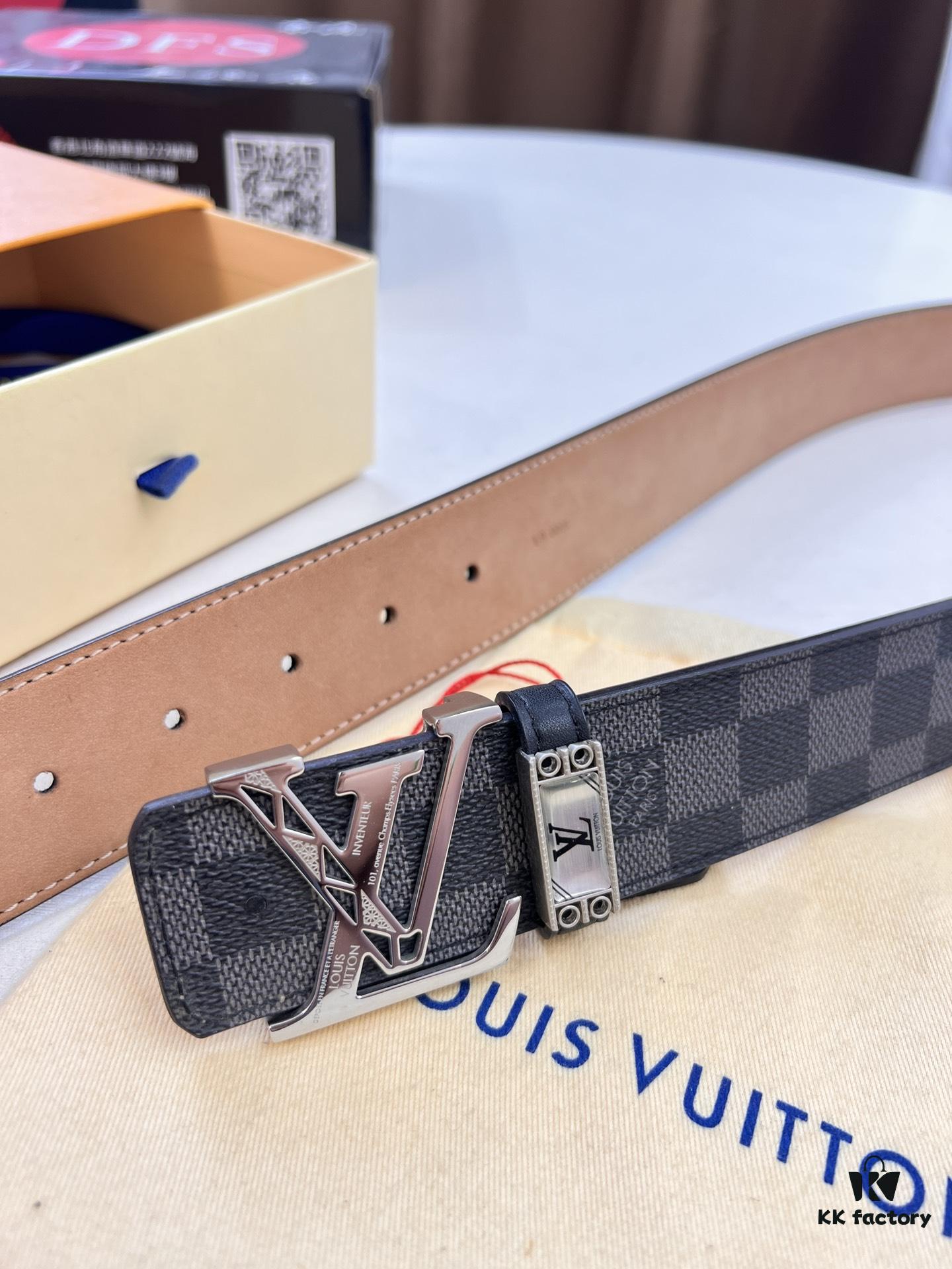 693202c13a89a121ed550bb6 LV Men's Belt, New Arrival, Genuine Cowhide Leather, 3.8cm Width, Original Imported Fabric, Luxury Custom Design