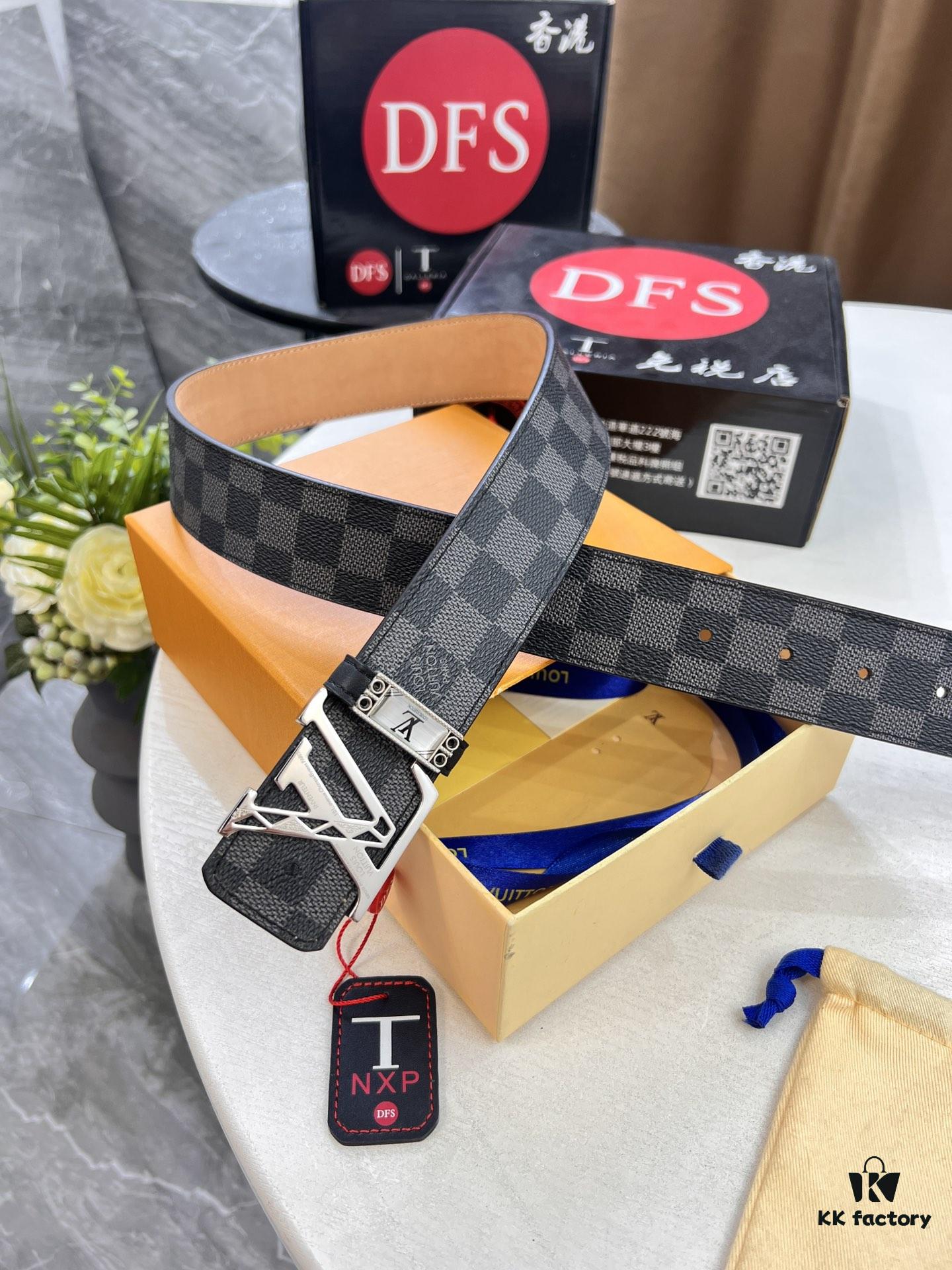 693202c13a89a121ed550bb7 LV Men's Belt, New Arrival, Genuine Cowhide Leather, 3.8cm Width, Original Imported Fabric, Luxury Custom Design