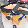 693202c23a89a121ed550bc0 LV Men's Belt, Latest Design, ZP Molded, Synchronized with Original Pattern Fabric, Full-Grain Cowhide Leather, Heavy-Duty Stainless Steel Hardware, 4.0cm Width