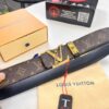 693202c23a89a121ed550bc3 LV Men's Belt, Latest Design, ZP Molded, Synchronized with Original Monogram Pattern, Full-Grain Cowhide Leather, Heavy-Duty Steel Buckle, 4.0cm Width