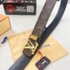 693202c33a89a121ed550bc5 LV Men's Belt, Latest Design, ZP Molded, Synchronized with Original Monogram Pattern, Full-Grain Cowhide Leather, Heavy-Duty Steel Buckle, 4.0cm Width