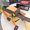 693202c33a89a121ed550bc7 LV Men's Belt, Latest Design, ZP Molded, Synchronized with Original Monogram Pattern, Full-Grain Cowhide Leather, Heavy-Duty Steel Buckle, 4.0cm Width