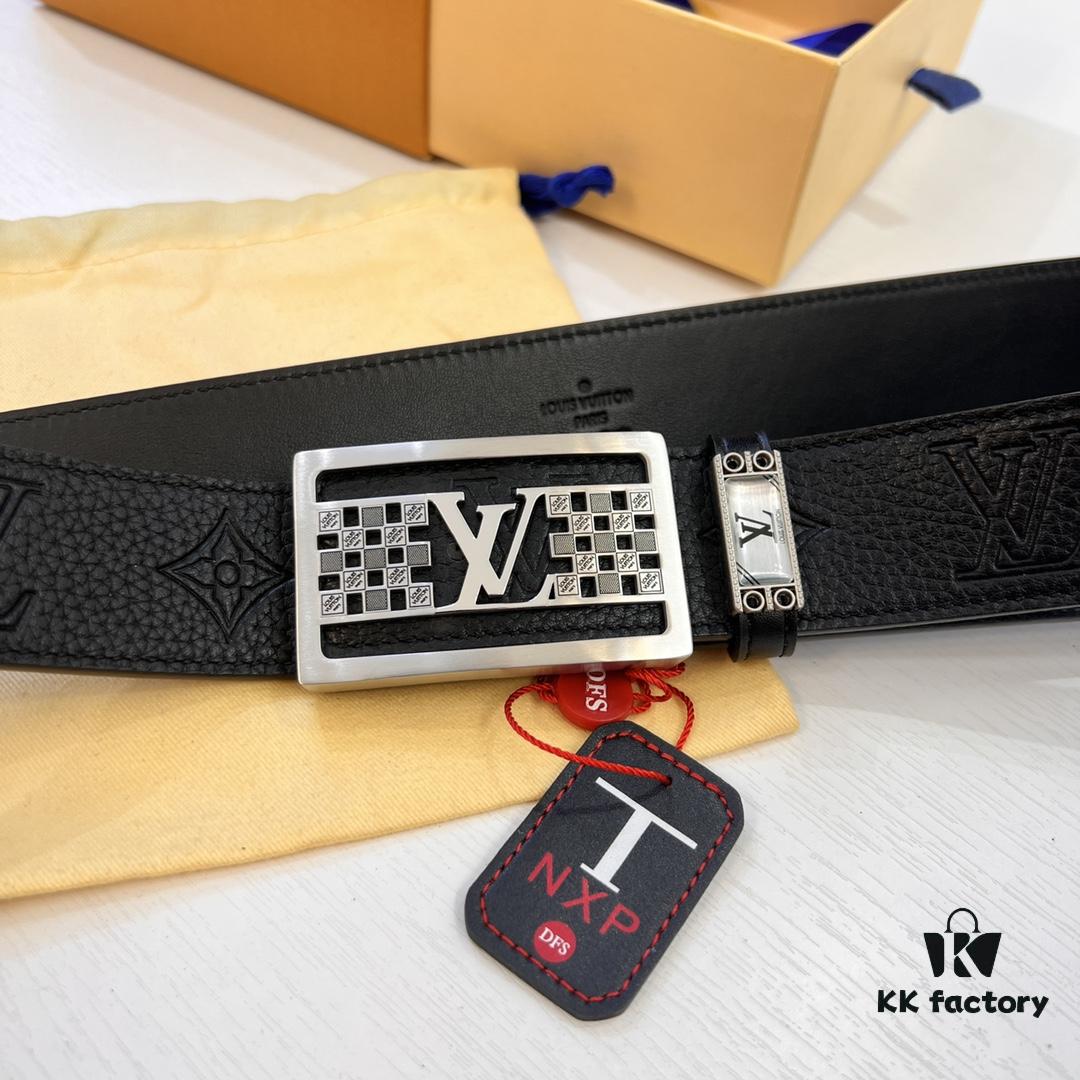 693202c43a89a121ed550bdc Top-tier Leather Belt, Hong Kong Tax-Free T Gift Box 🎁 (NXP Hang Tag with Official Website Verification, Authentic Anti-Counterfeit Chip) – New LV Corrosion-Patterned Stainless Steel Hardware, Italian Imported Crust Calfskin, 3.8cm Width, Men's Formal Premium Belt, Genuine Custom Edition