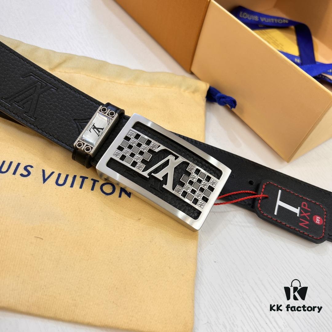 693202c43a89a121ed550bde Top-tier Leather Belt, Hong Kong Tax-Free T Gift Box 🎁 (NXP Hang Tag with Official Website Verification, Authentic Anti-Counterfeit Chip) – New LV Corrosion-Patterned Stainless Steel Hardware, Italian Imported Crust Calfskin, 3.8cm Width, Men's Formal Premium Belt, Genuine Custom Edition