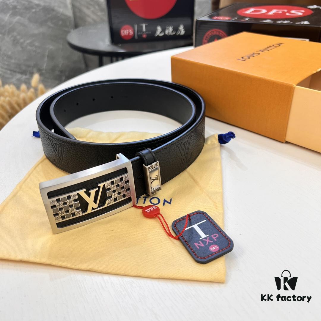 693202c53a89a121ed550bdf Top-tier Leather Belt, Hong Kong Tax-Free T Gift Box 🎁 (NXP Hang Tag with Official Website Verification, Authentic Anti-Counterfeit Chip) – New LV Corrosion-Patterned Stainless Steel Hardware, Italian Imported Crust Calfskin, 3.8cm Width, Men's Formal Premium Belt, Genuine Custom Edition