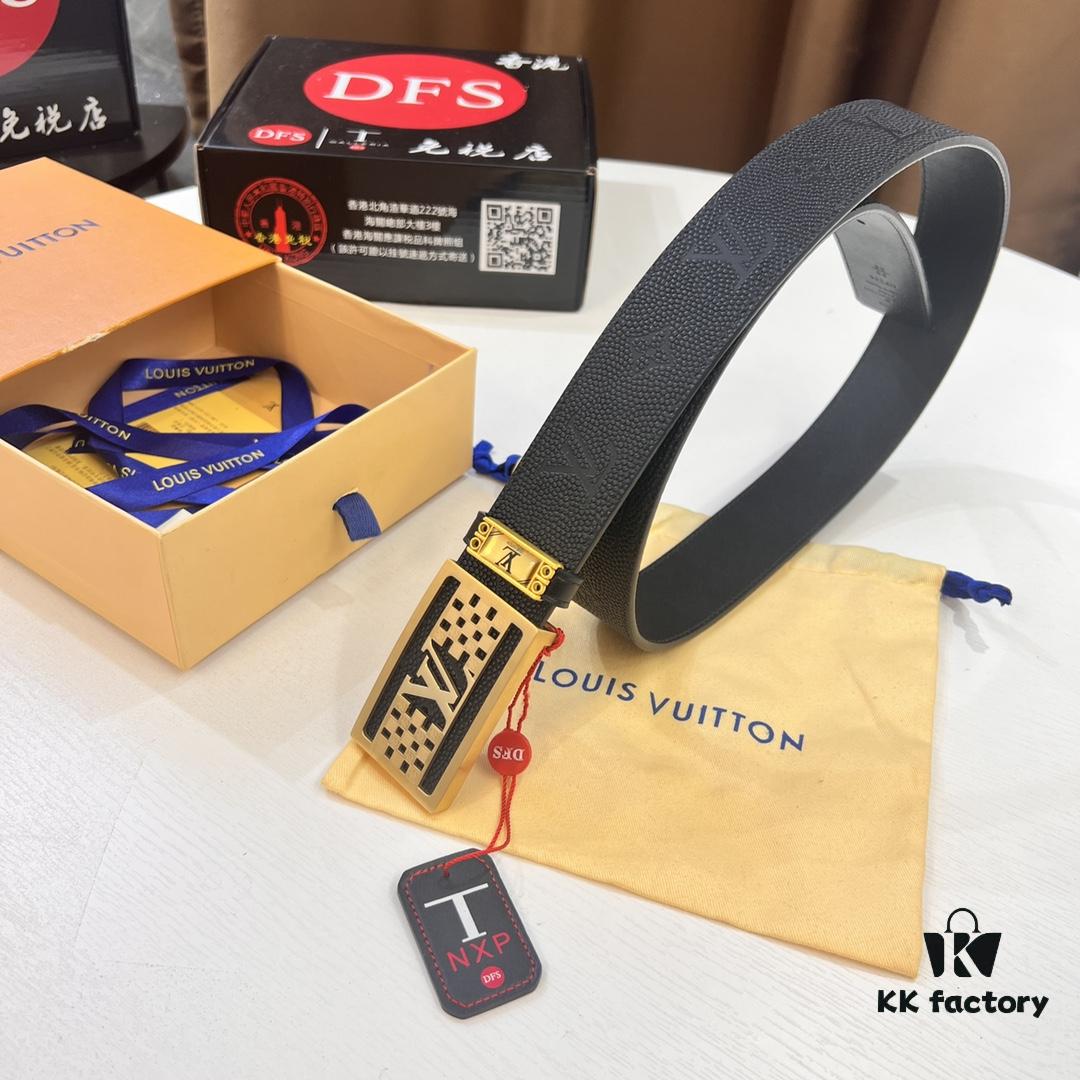 693202c53a89a121ed550be7 Top-Tier Leather Belt, Hong Kong Duty-Free T Gift Box 🎁 (NXP RFID Tag with Official Website Verification, Authentic Anti-Counterfeit Chip) - New LV Corrosion-Patterned Stainless Steel Hardware, Italian Imported Crust Calfskin, 3.8cm Width, Premium Men's Dress Belt, Genuine Custom Edition