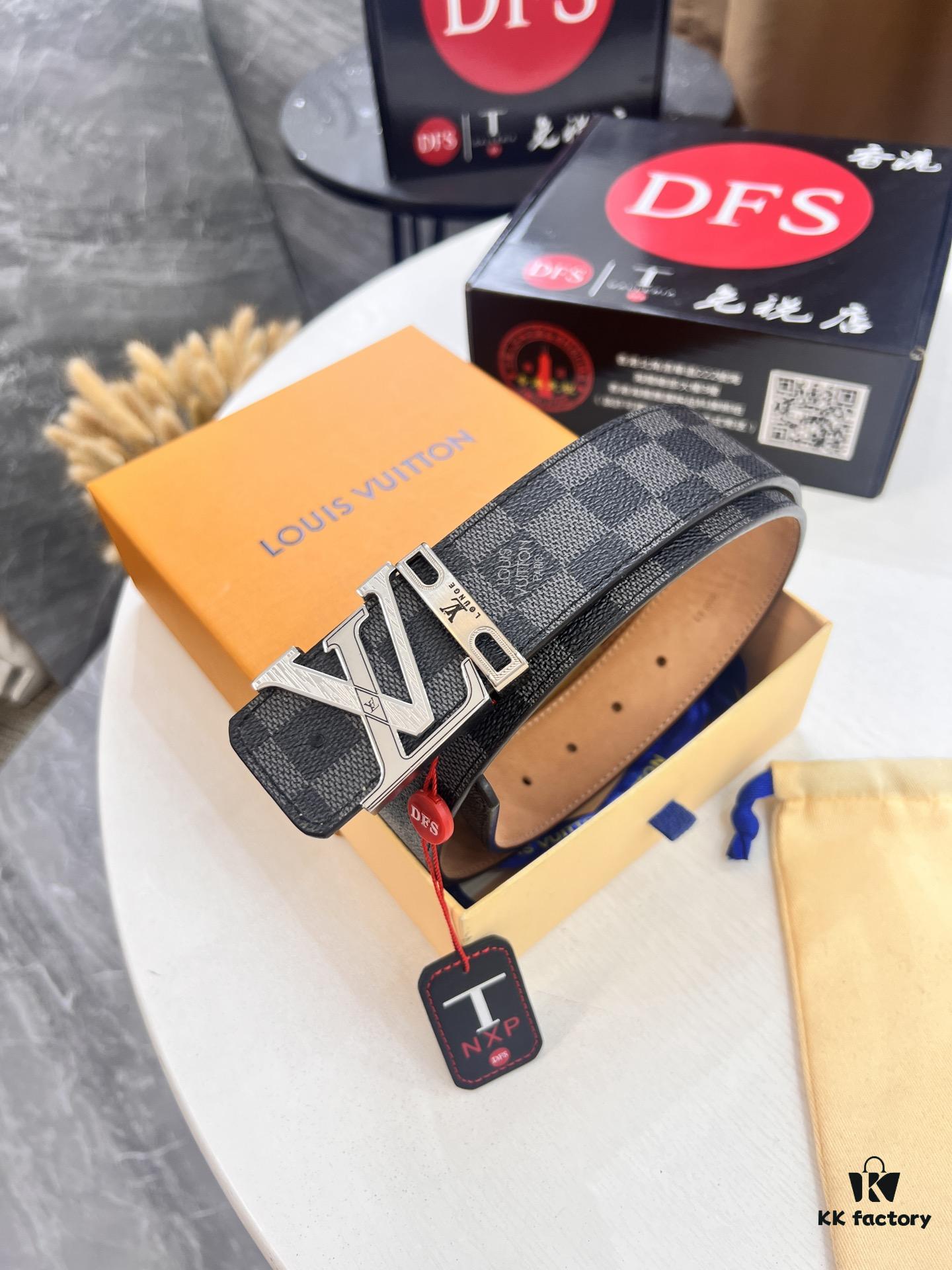 693202c63a89a121ed550bef LV Men's Belt, New Arrival, High-End Custom Leather, 3.8cm Width, Full-Grain Suede Calfskin, Corrosion-Finished Hardware, Authenticity Verified via NXP Chip