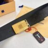 693202c83a89a121ed550c0c Top Quality Genuine Leather Belt, Louis Vuitton LV Style, 3.8cm Width, Imported South African Cowhide, Dual-Sided Texture, Full-Grain Cow Leather Men's Dress Belt