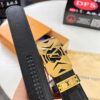 693202ca3a89a121ed550c24 Louis Vuitton Automatic Buckle Belt, Top-Quality Genuine Leather, Imported Grain Calfskin, Smooth Slide Mechanism, 3.5cm Width