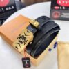 693202ca3a89a121ed550c26 Louis Vuitton Automatic Buckle Belt, Top-Quality Genuine Leather, Imported Grain Calfskin, Smooth Slide Mechanism, 3.5cm Width