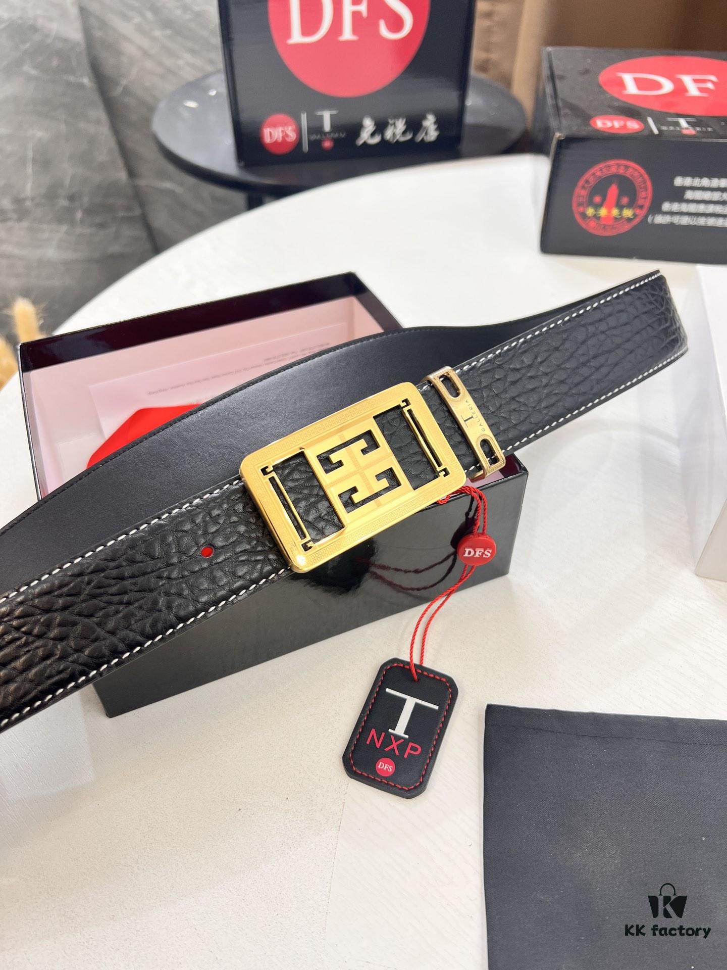 693202ca3a89a121ed550c2b Givenchy Men's Belt - Original Factory Direct, Genuine Ox Leather with Logo Buckle, 3.8cm Width, Duty-Free Hong Kong Gift Box Edition