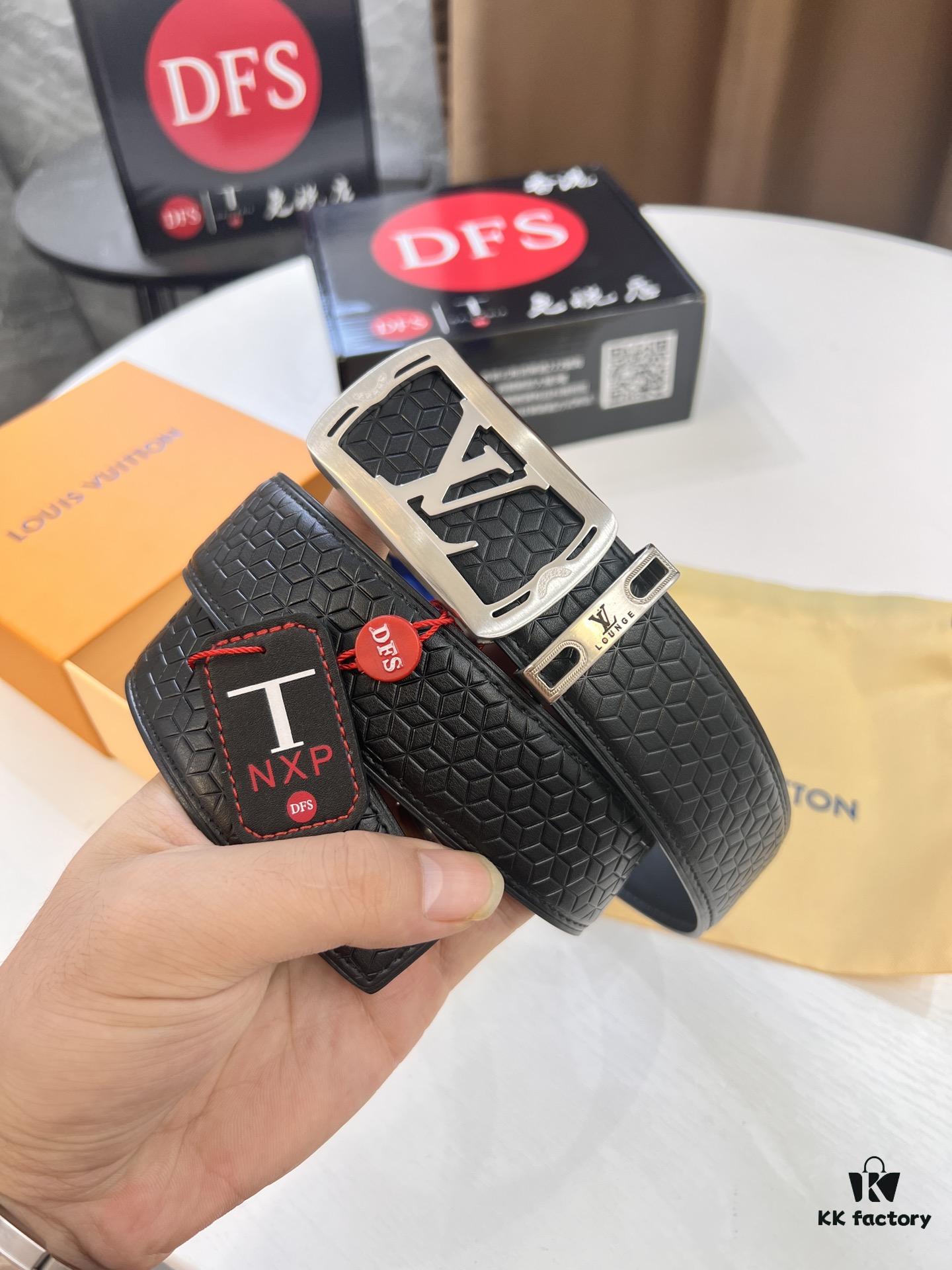 693202cb3a89a121ed550c35 Top-Tier LV Louis Vuitton Belt - Genuine Mold L, Polished Stainless Steel Hardware, Reversible French Imported Embossed Calfskin Leather, 3.8cm Width, with NXP Anti-Counterfeit Chip (Hong Kong Duty-Free Exclusive Gift Box)