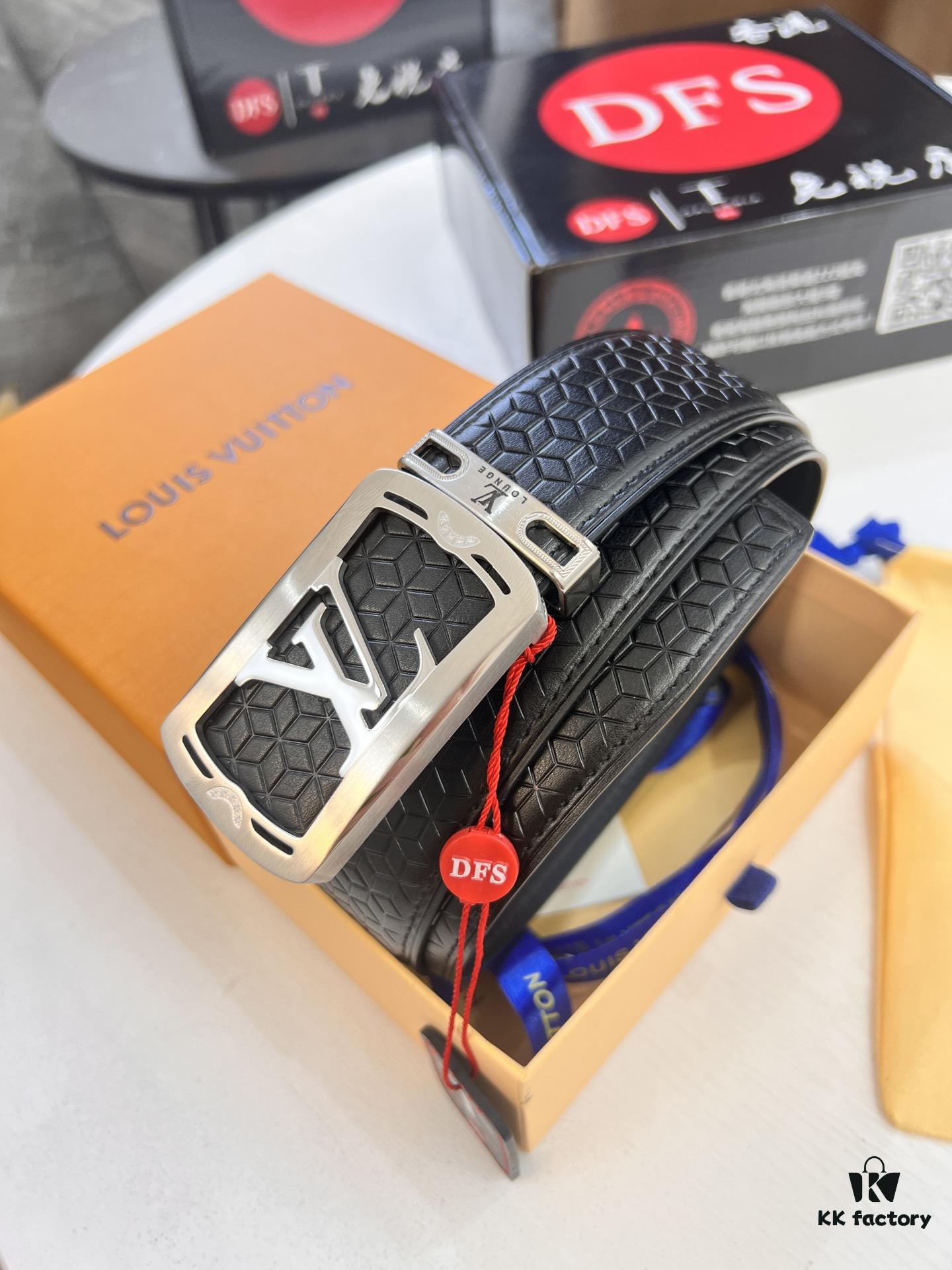 693202cb3a89a121ed550c37 Top-Tier LV Louis Vuitton Belt - Genuine Mold L, Polished Stainless Steel Hardware, Reversible French Imported Embossed Calfskin Leather, 3.8cm Width, with NXP Anti-Counterfeit Chip (Hong Kong Duty-Free Exclusive Gift Box)
