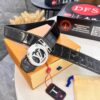 693202cd3a89a121ed550c4f LV Men's Belt, Latest Design with Crocodile Belly Grain Cowhide, 4.0cm Wide, Imported Leather, Heavy-Duty Metal Buckle with NXP Anti-Counterfeit Chip