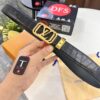Louis Vuitton Automatic Buckle Belt, Premium Calfskin with Crocodile Texture, 3.5cm Width, Top-Quality Craftsmanship