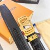 Louis Vuitton Automatic Buckle Belt, Premium Calfskin with Crocodile Texture, 3.5cm Width, Top-Quality Craftsmanship
