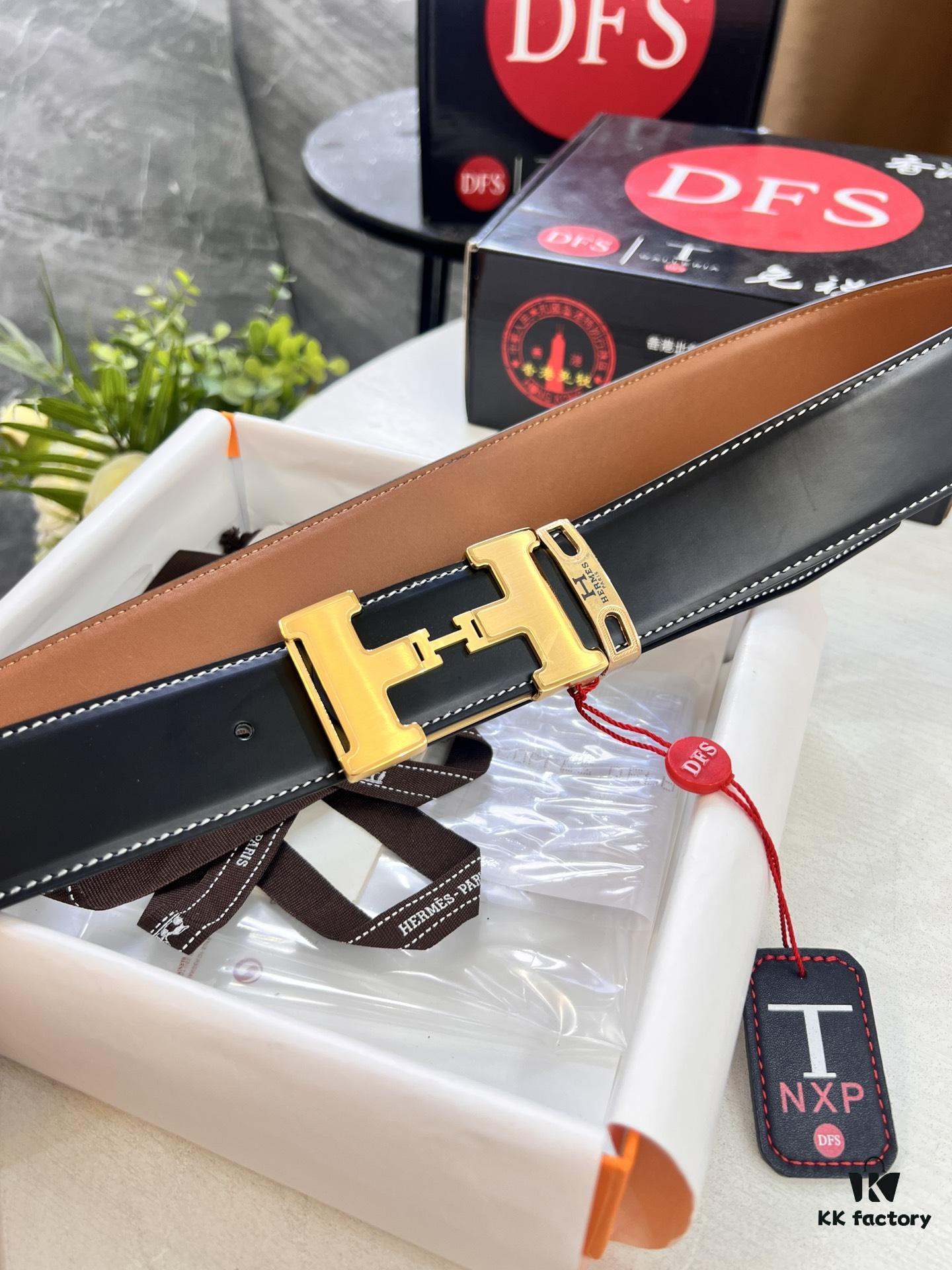 Louis Vuitton Automatic Buckle Belt, Premium Calfskin with Crocodile Texture, 3.5cm Width, Top-Quality Craftsmanship
