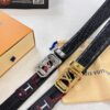693202d03a89a121ed550c70 Louis Vuitton Automatic Buckle Belt, Top-Quality Genuine Leather with Crocodile Texture, 3.5cm Width, Premium Business Formal Accessory