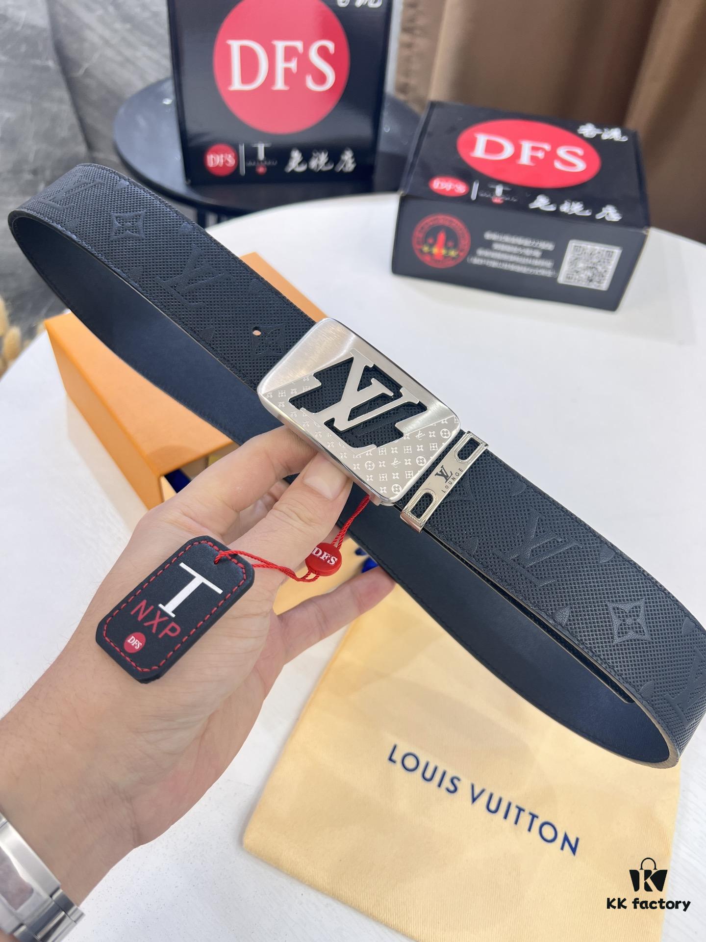 693202d03a89a121ed550c7a Top-Tier LV Louis Vuitton L-Logo Polished Stainless Steel Buckle Leather Belt - Imported French Embossed Calfskin, 3.8cm Width, with Authentic NXP RFID Chip (Original Mold, Duty-Free Hong Kong Grade)