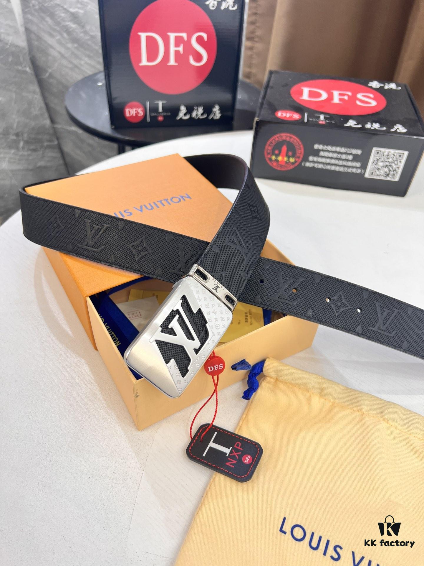 693202d13a89a121ed550c7e Top-Tier LV Louis Vuitton L-Logo Polished Stainless Steel Buckle Leather Belt - Imported French Embossed Calfskin, 3.8cm Width, with Authentic NXP RFID Chip (Original Mold, Duty-Free Hong Kong Grade)
