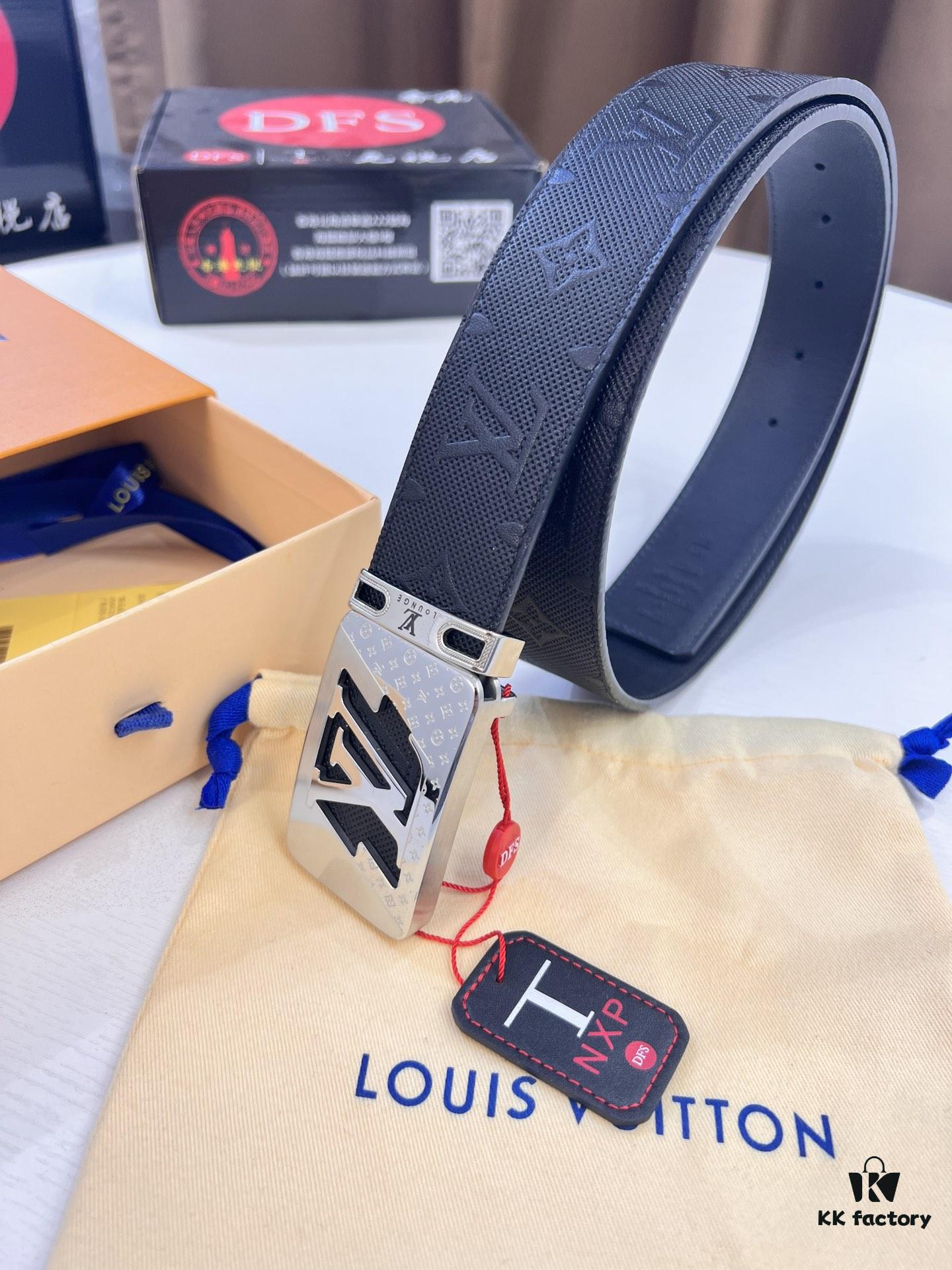693202d13a89a121ed550c7f Top-Tier LV Louis Vuitton L-Logo Polished Stainless Steel Buckle Leather Belt - Imported French Embossed Calfskin, 3.8cm Width, with Authentic NXP RFID Chip (Original Mold, Duty-Free Hong Kong Grade)