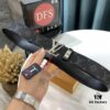693202d13a89a121ed550c83 LV Men's Belt, New Monogram Design, Imported Fabric, Full-Grain Cowhide, Reversible, 3.8cm Width, Water Ripple Letter Hardware