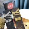 693202d13a89a121ed550c89 LV Men's Belt, New Monogram Design, Imported Fabric, Full-Grain Cowhide, Reversible, 3.8cm Width, Water Ripple Letter Hardware