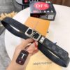 693202d43a89a121ed550ca3 Louis Vuitton Automatic Buckle Belt, Top-Quality Genuine Leather, Imported Grain Calfskin with Fine-Textured Cowhide, 3.5cm Width, Smooth Slide Mechanism, LV Stainless Steel Hardware