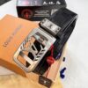 693202d43a89a121ed550ca6 Louis Vuitton Automatic Buckle Belt, Top-Quality Genuine Leather, Imported Grain Calfskin with Fine-Textured Cowhide, 3.5cm Width, Smooth Slide Mechanism, LV Stainless Steel Hardware
