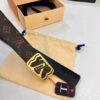 693202d53a89a121ed550cb5 LV Men's Belt, Latest ZP Mold Design, Genuine Leather, 4.0cm Width, Steel Hardware