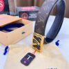 693202d53a89a121ed550cb6 LV Men's Belt, Latest ZP Mold Design, Genuine Leather, 4.0cm Width, Steel Hardware